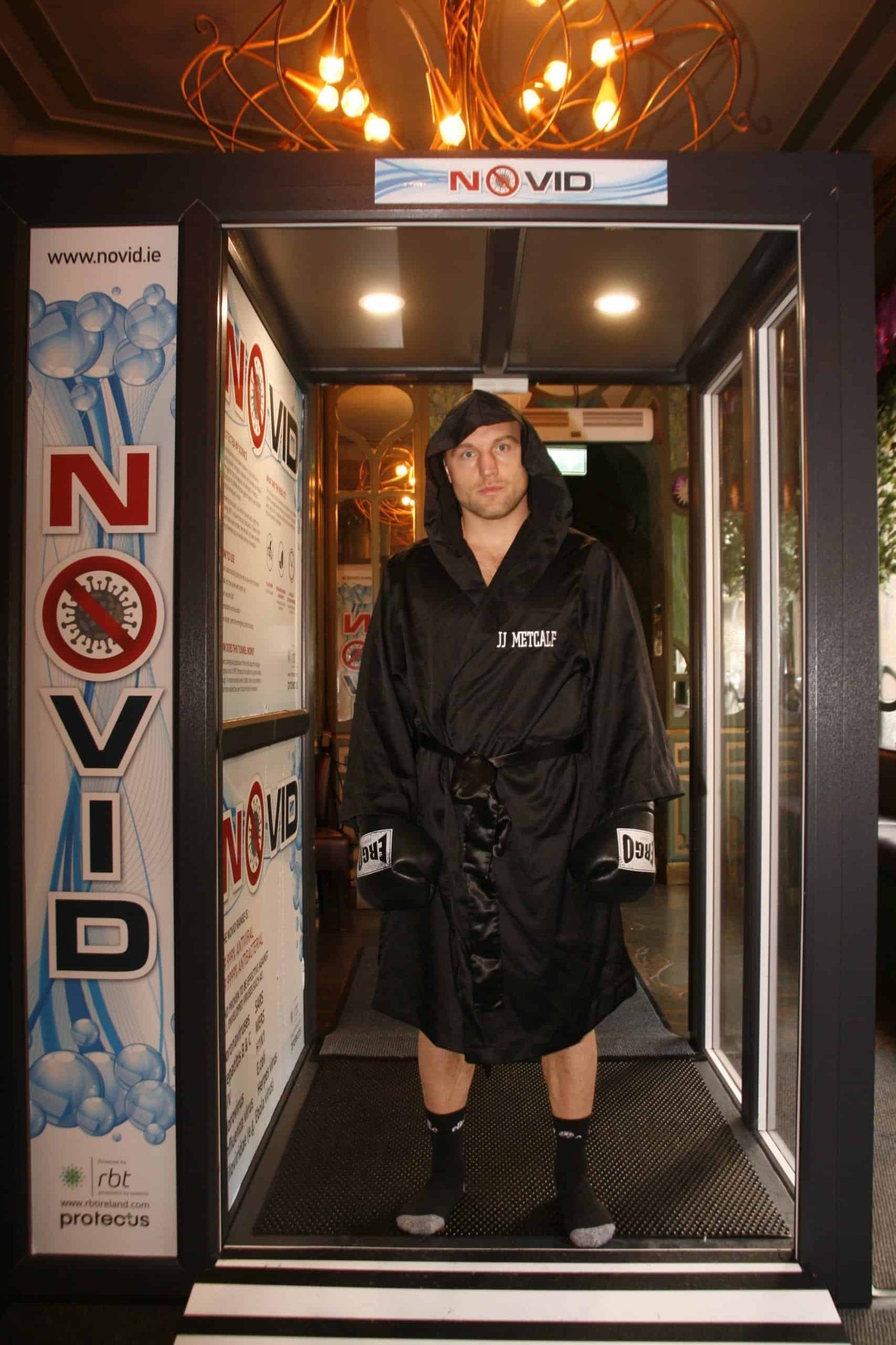Liverpool's undefeated JJ Metcalf shows support of NOVID sanitisation system