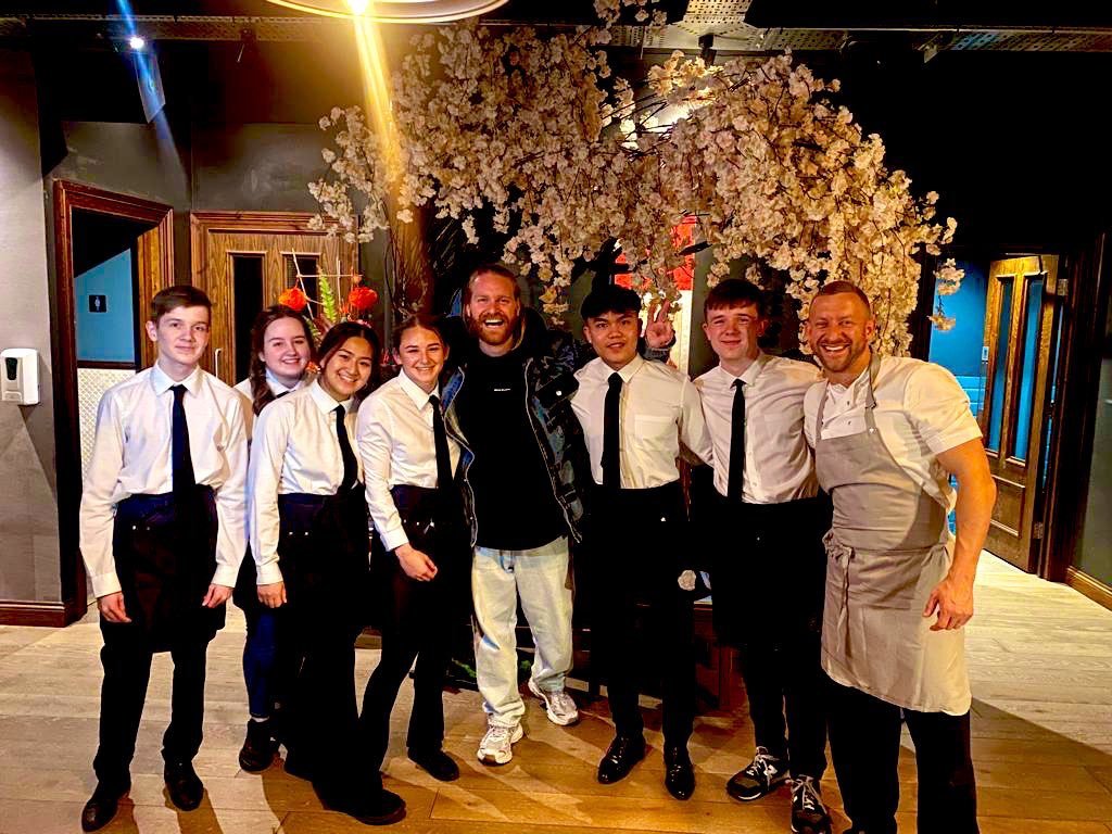 Sam Ryder enjoys some down time at Lu Ban Liverpool