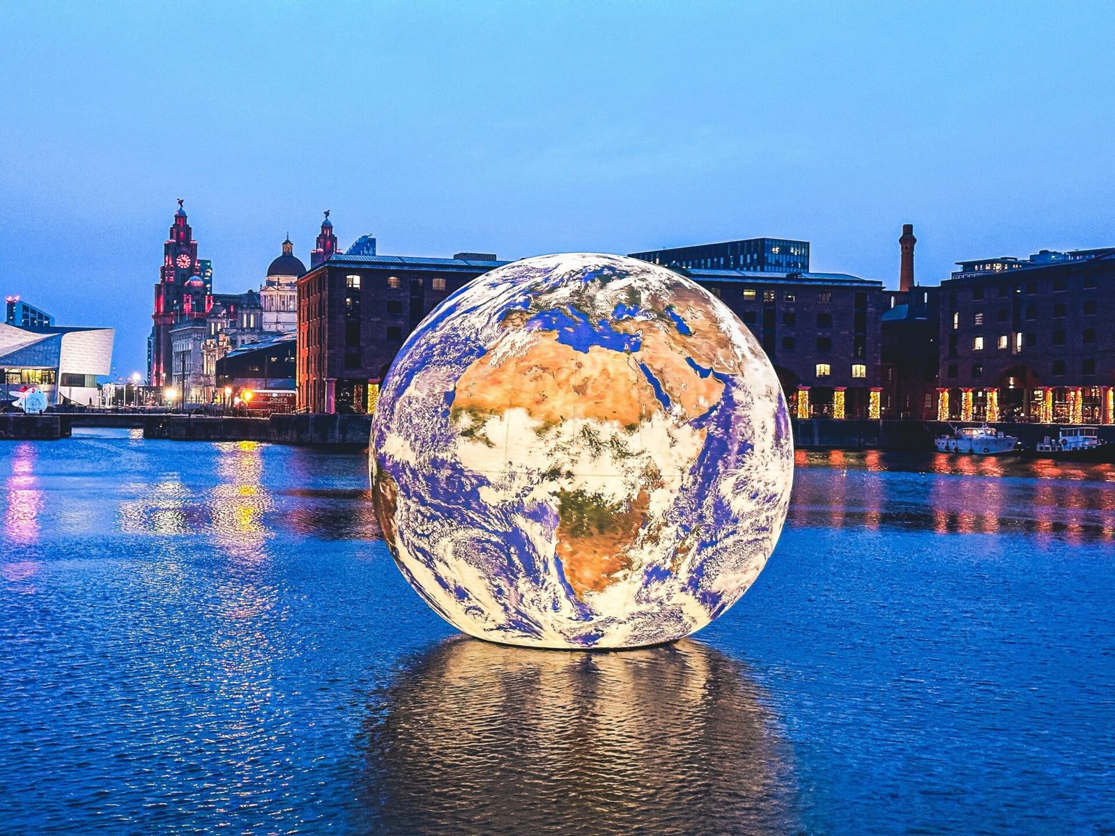 Royal Albert Dock shines bright with Floating Earth for Eurovision