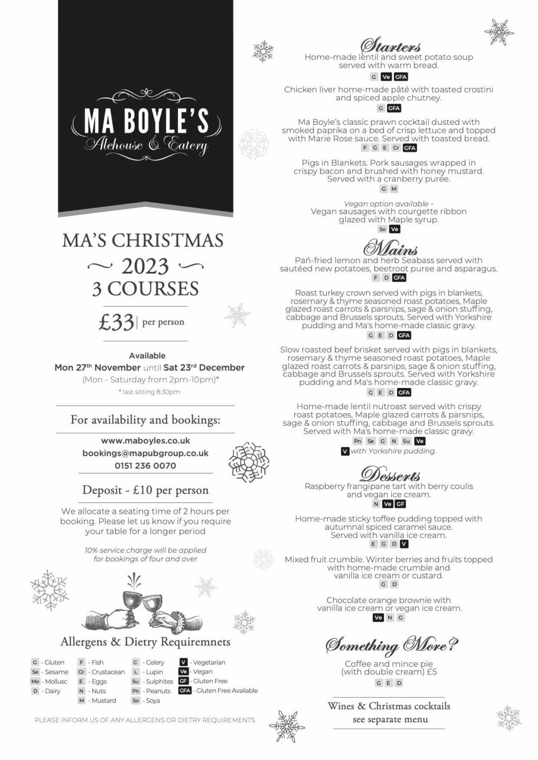 Ma Boyle’s and Nova Scotia reveal Christmas menus Explore Liverpool