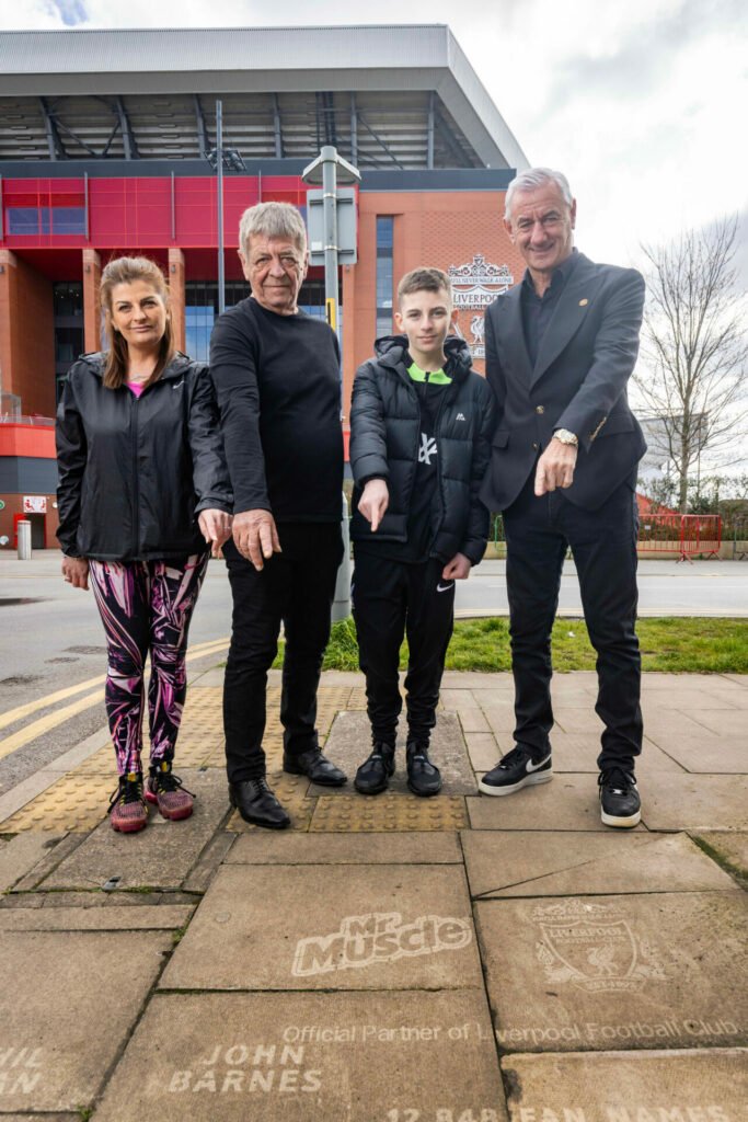 Mr Muscle has unveiled a fan Walk of Fame in Anfield