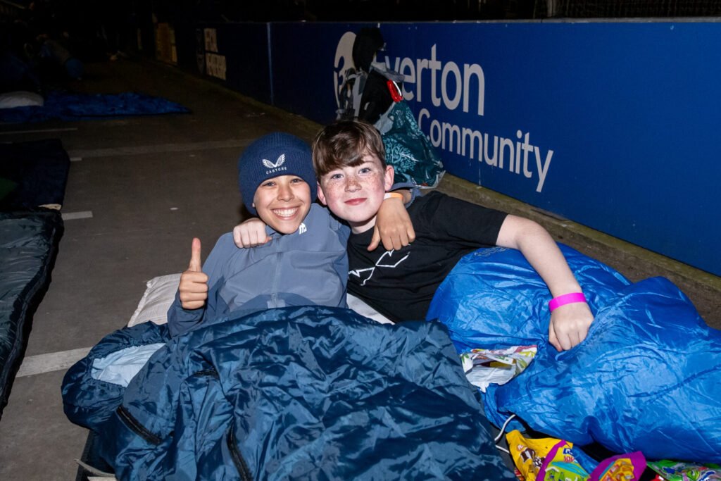 Goodison Park hosting the first and only Junior sleepout event