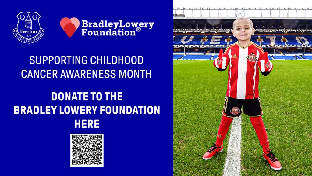 Everton shows support for The Bradley Lowery Foundation during Childhood Cancer Awareness Month