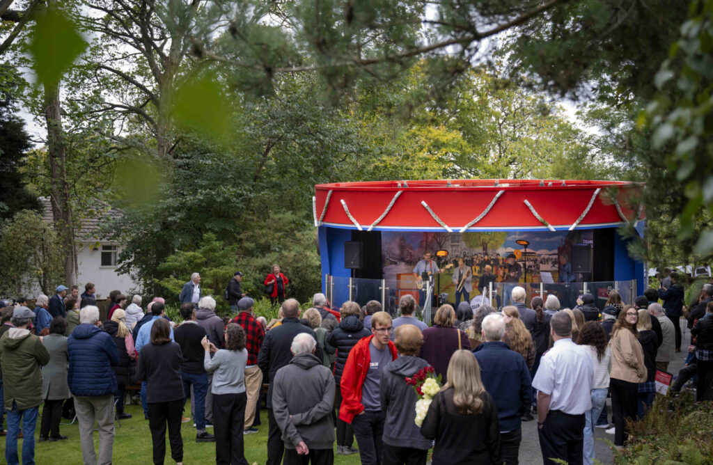 Banjo played by John Lennon unveiled at Strawberry Field to mark the legend’s 85th birthday