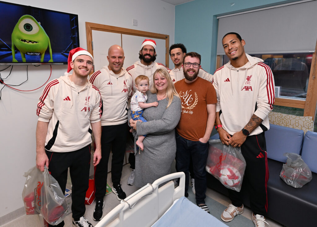 Liverpool FC bring Christmas smiles to Alder Hey during annual festive visit