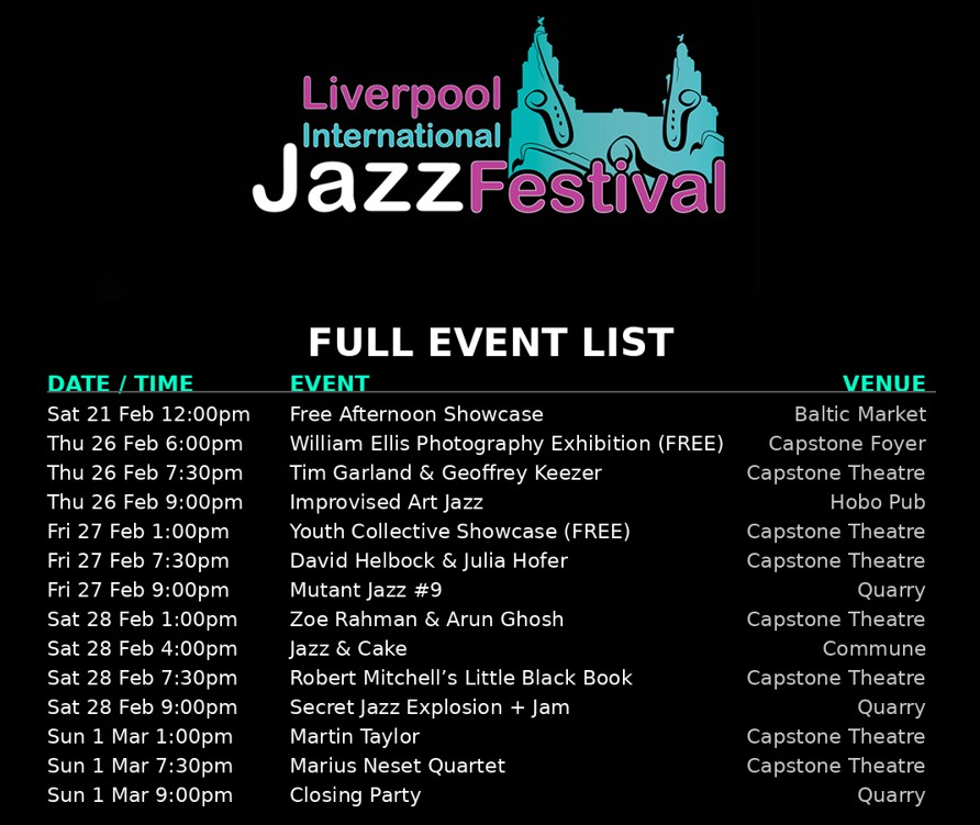 Liverpool to transform into the 'jazz capital of the UK' next month