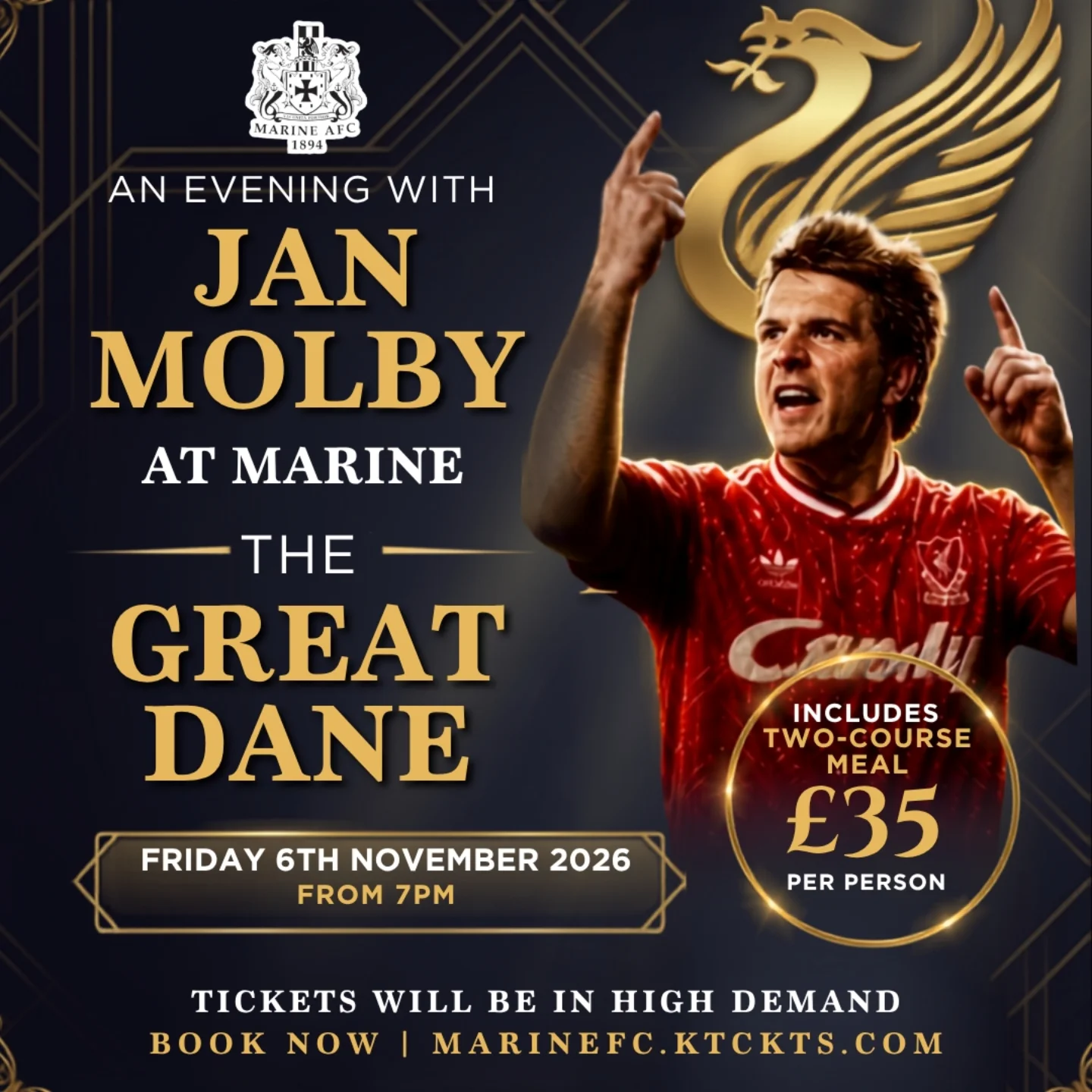 Liverpool Legend Jan Molby Set for Exclusive Evening at Marine FC Carlsberg Lounge