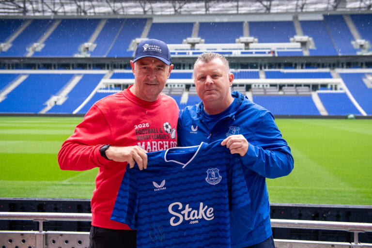 Football Legends Unite at Hill Dickinson Stadium for 360 Mile March of the Day Walk