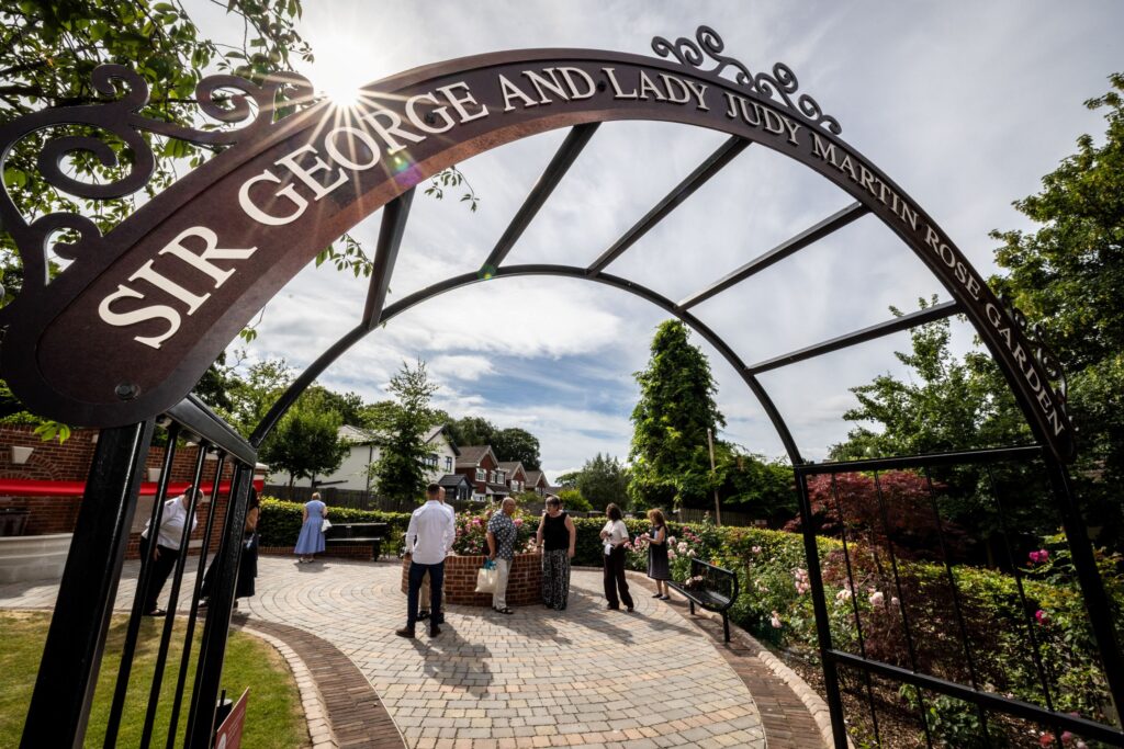 New rose garden at Strawberry Field honours Beatles producer Sir George Martin and Lady Judy Martin