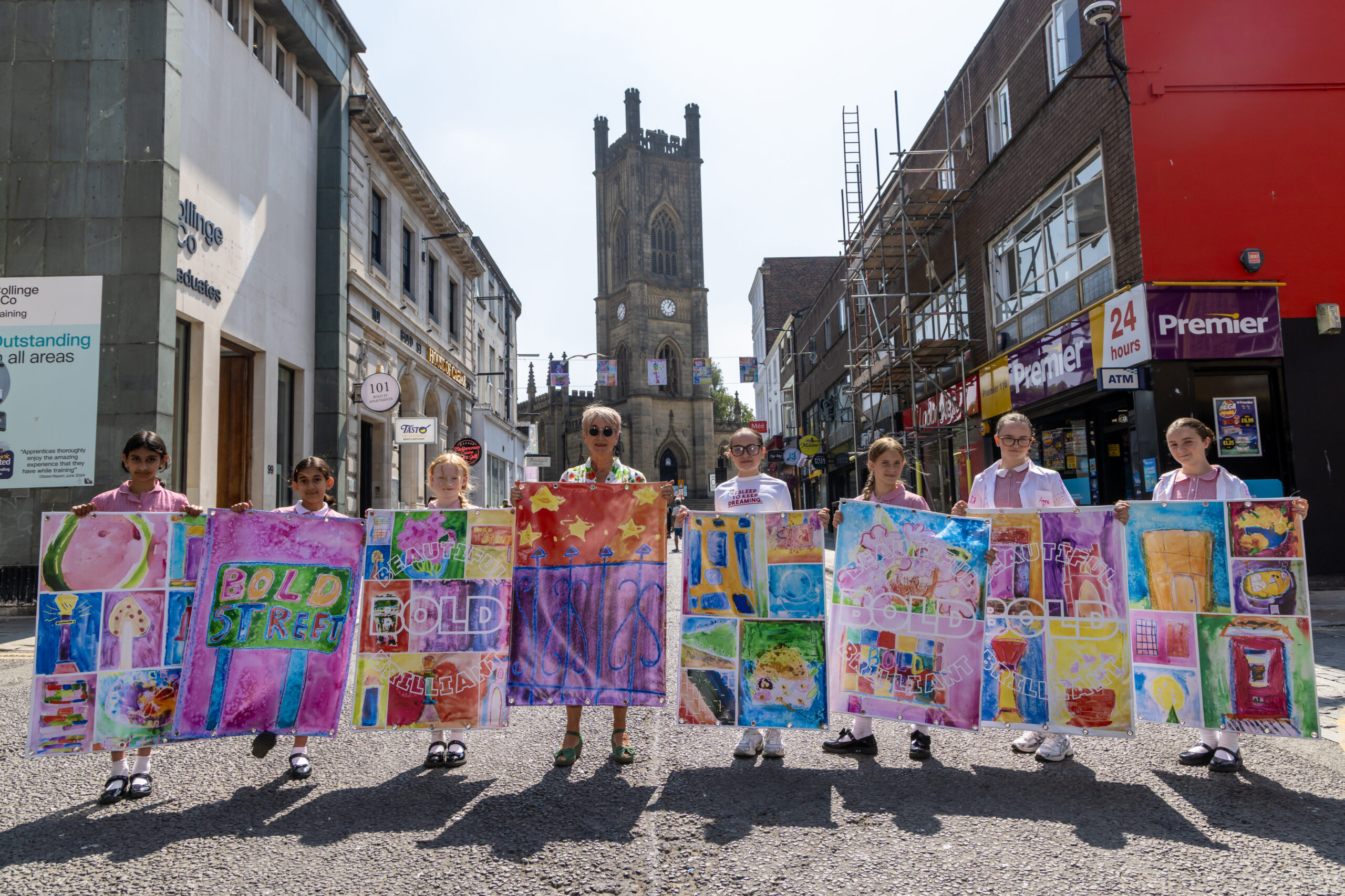Liverpool schoolchildren’s artwork unveiled on Bold Street banners