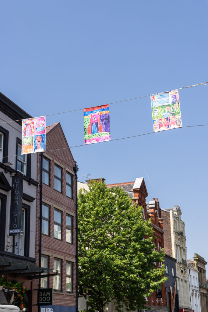 Liverpool schoolchildren’s artwork unveiled on Bold Street banners