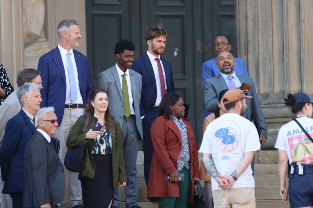 Tom Bateman Spotted Filming More Scenes for Netflix’s The Woods at St George’s Hall
