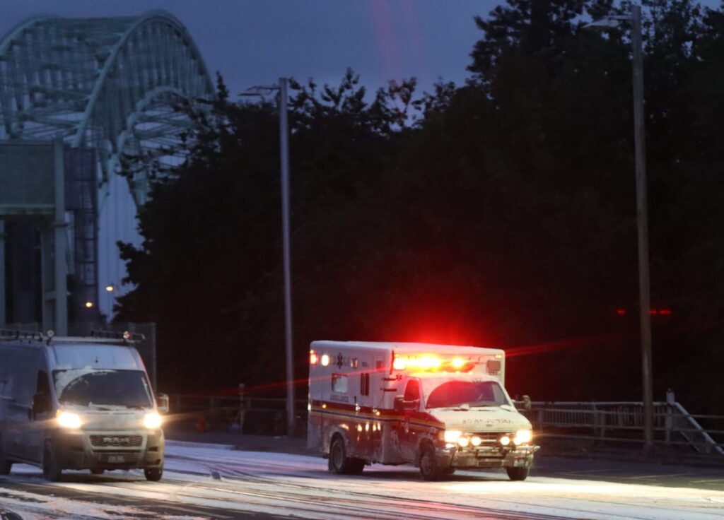 Runcorn’s Silver Jubilee Bridge transformed into snowy Gotham City for The Batman Part II filming
