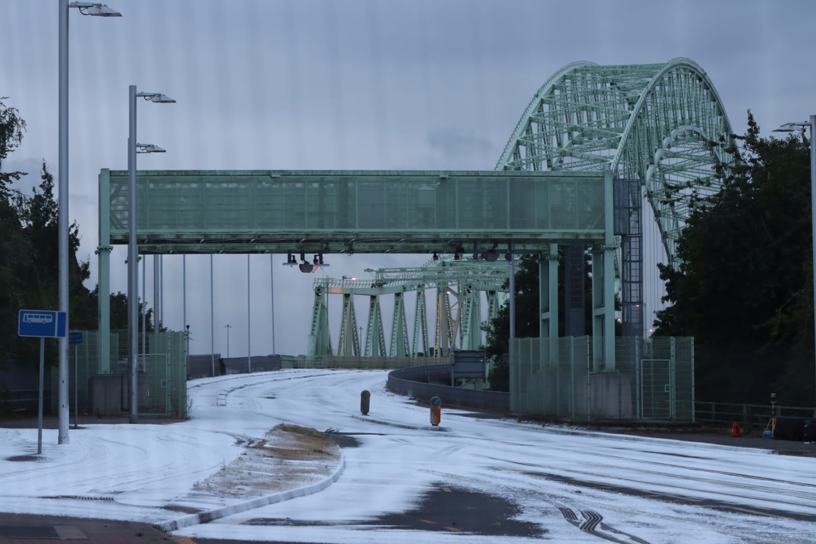 Runcorn’s Silver Jubilee Bridge transformed into snowy Gotham City for The Batman Part II filming
