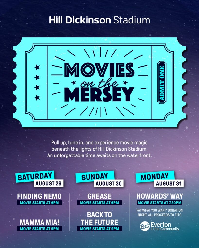 Three Movies on the Mersey screenings sell out at Everton’s Hill Dickinson Stadium