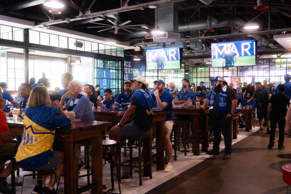 Everton legend Yakubu joins 450 Blues for Houston watch party as Toffees start season with win