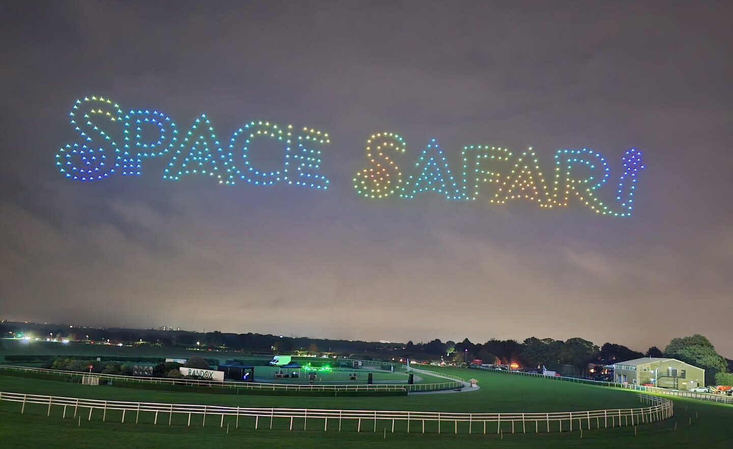 Thousands watch spectacular drone light show over Aintree