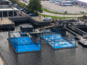 UK’s first floating padel courts open at Liverpool Waters