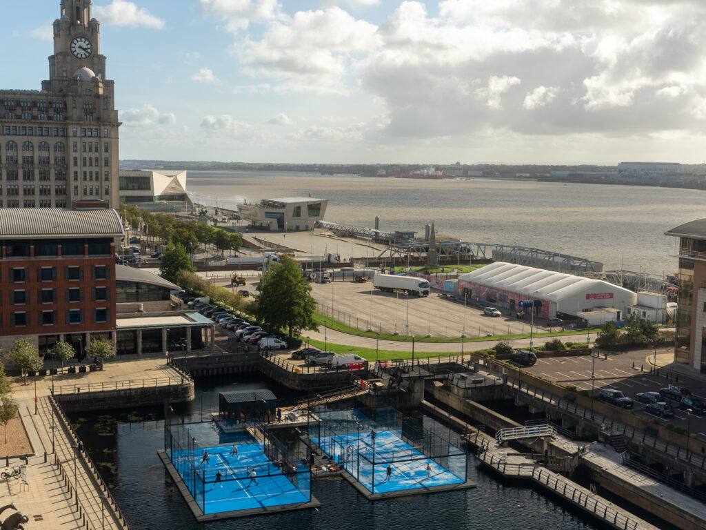 UK’s first floating padel courts open at Liverpool Waters
