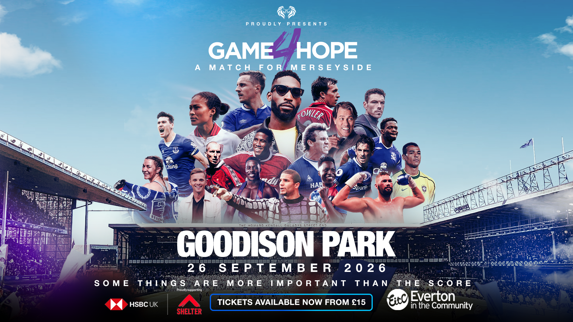Game4Hope moves to Goodison Park as football legends unite for charity clash
