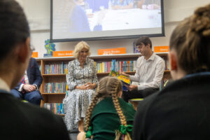 Queen Camilla visits Spellow Community Hub and Library in Walton