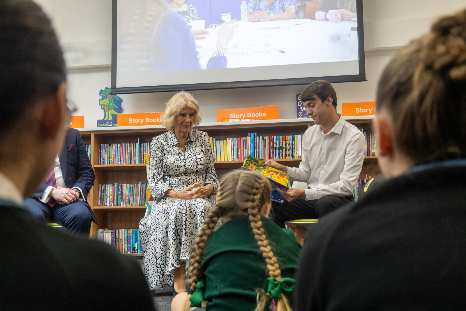 Queen Camilla visits Spellow Community Hub and Library in Walton