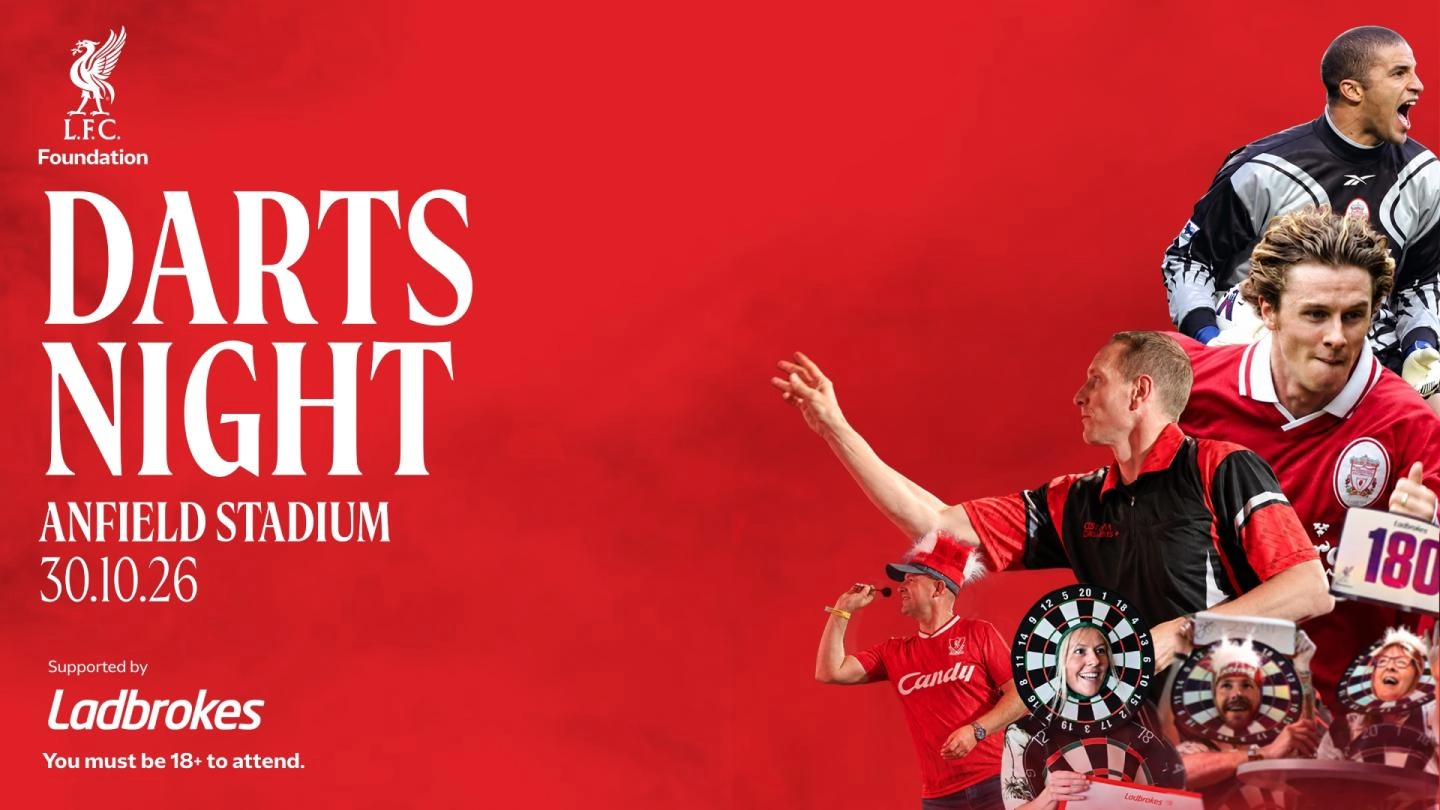 Liverpool FC legends to take on Darts Night at Anfield for LFC Foundation