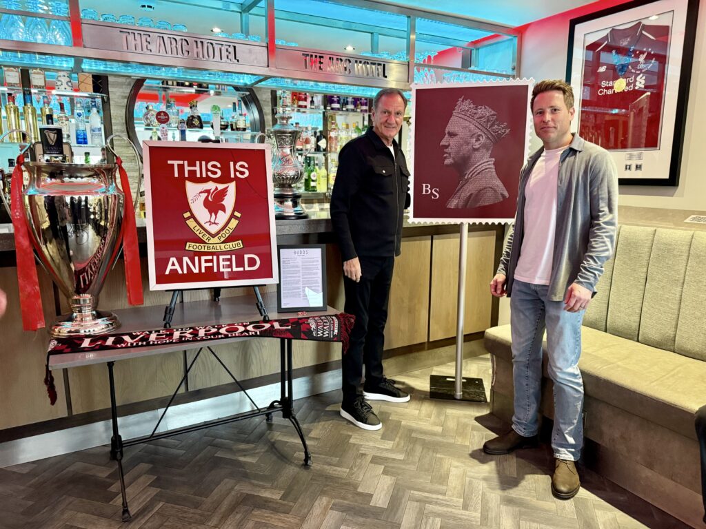 Liverpool artist David Ashman unveils Shankly and Dalglish portraits at Anfield hotel