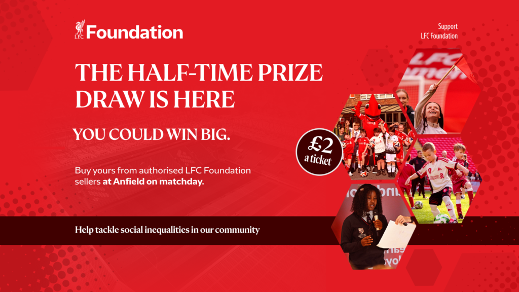 Liverpool FC relaunches Half Time Prize Draw giving Anfield fans chance to win cash prizes
